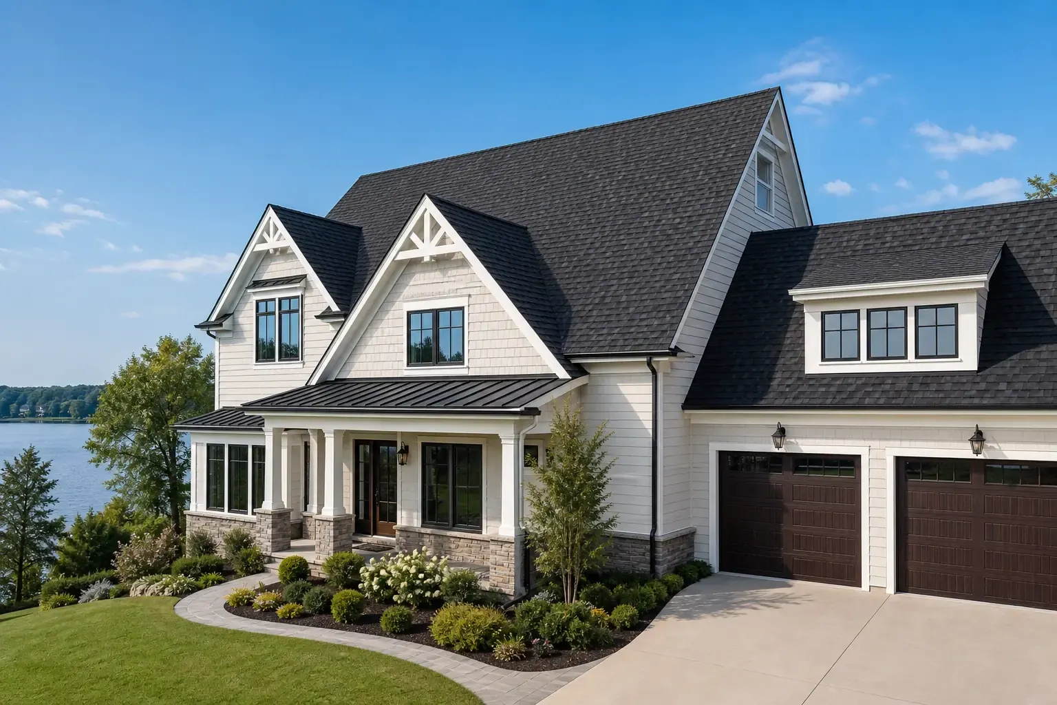 Distinct clean residential roof on a Cornelius NC home