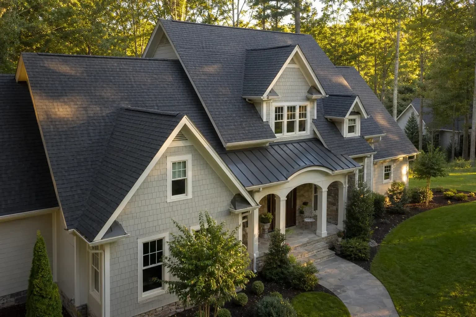 Distinct clean residential roof on a Mint Hill NC home