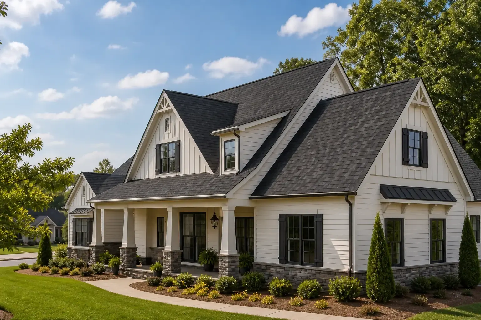 Distinct clean residential roof on a Stallings NC home