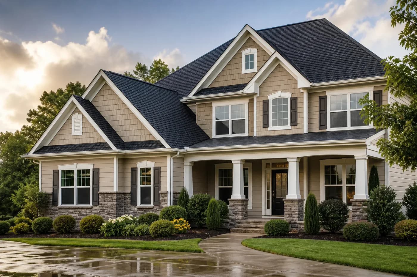 Indian Trail NC home with a clean architectural shingle roof prepared for sale