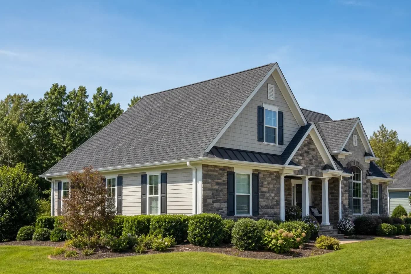 Indian Trail NC asphalt shingle roof on a home after rain